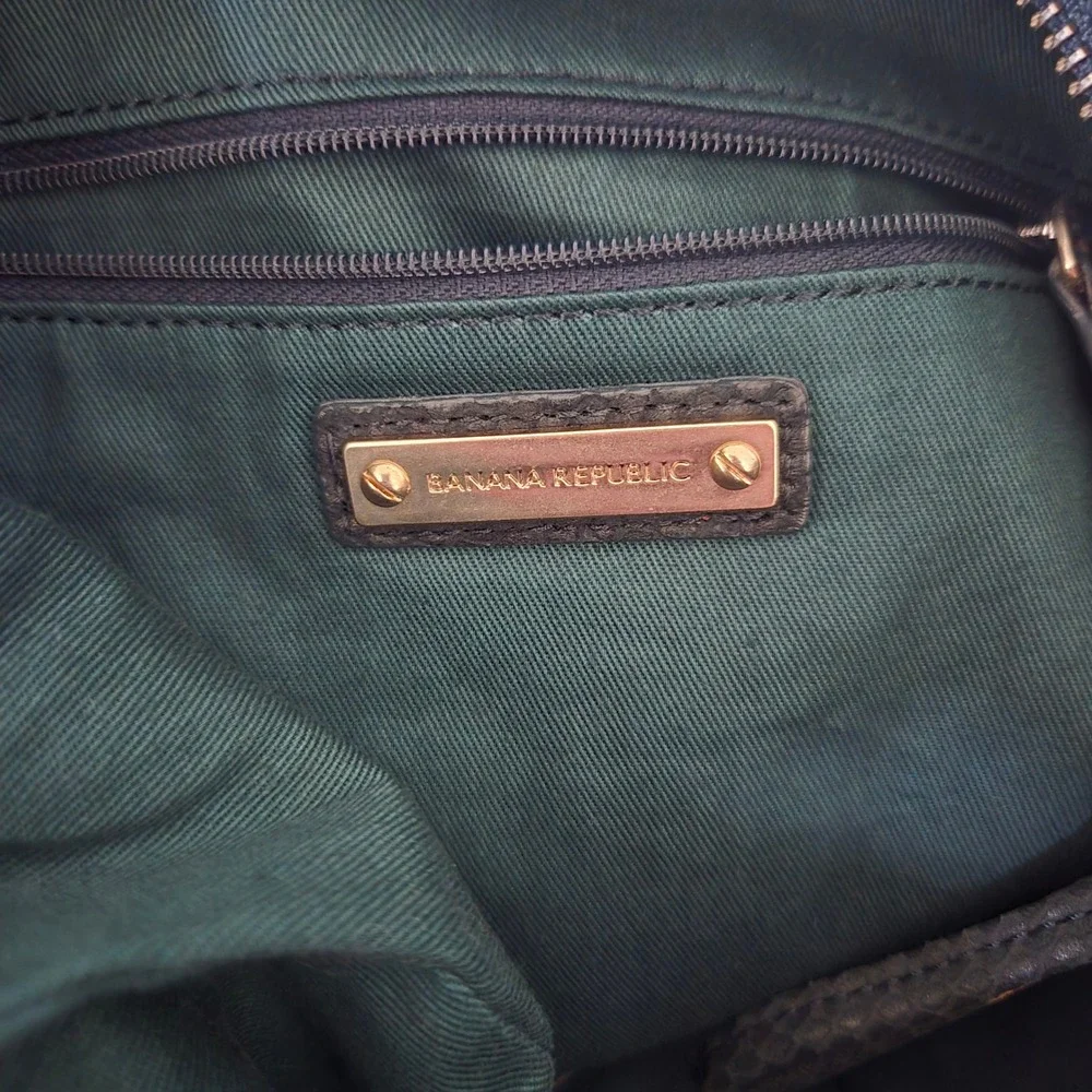 Banana Republic Teal Tie Dye Snakeskin Lamb Leather Hobo Crossbody Bag Boho